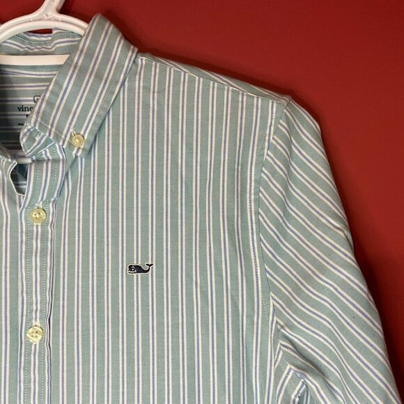 Vineyard Vines Boy's Oxford Performance Whale Shirt - Size Medium (12-14) - Picture 3 of 5